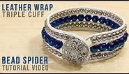 Leather Wrapped Triple Cuff Bracelet - Easy DIY Jewelry Tutorial