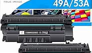 TRUE IMAGE Compatible Toner Cartridge Replacement for HP 49A Q5949A 53A Q7553A 49X Q5949X for HP Laserjet 1320 1320n 3390 1160 1320tn 1320nw 3392 P2015 P2015dn Printer Ink (Black, 2-Pack)