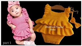 How to Crochet Romper Style Baby Frock( Part 1)