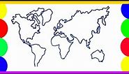 WORLD MAP DRAWING | How to draw world map outline how to draw world outline map easily