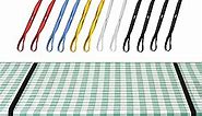 ECOHomes Table Cloth Holders for Outdoors & Picnic Table Bungees Straps (12 PCs Multicolor) - Outdoor Tablecloth Band Clips Hold Down Tableclothe Cover | Extra Strong Camping Rubber Bands Cord
