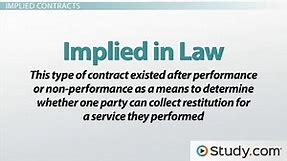 Implied vs. Express Contracts | Definition & Examples