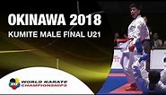 FINAL KARATE. U21 Kumite Male -75kg. YUSEI vs FENG-JEN. 17th AKF U21 Championships 2018
