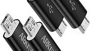 ARKTEK USB C to Micro USB Adapter,4-Pack Type C Female to Micro USB Male Convert Connector Support Charge & Data Sync Compatible with Samsung Galaxy S7 Edge S6 Nexus 5/6 and Micro USB Devices(Black)