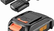 ANTRobut Replacement Worx 20V Battery and Charger Kit for Worx WA3525 WA3520 WA3575 WA3578 20V PowerShare 3.5Ah Battery, for Worx 20V and 40V (2X20V) Cordless Tools