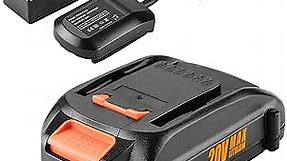 ANTRobut Replacement Worx 20V Battery and Charger Kit for Worx WA3525 WA3520 WA3575 WA3578 20V PowerShare 3.5Ah Battery, for Worx 20V and 40V (2X20V) Cordless Tools
