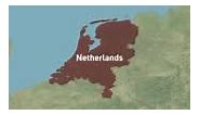 Colored topographic Netherlands map available with text that can zoom...