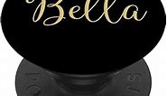 Bella Personalized Yellow and Black Custom First Name PopSockets PopGrip: Swappable Grip for Phones & Tablets