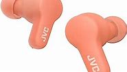 JVC New Gumy True Wireless Earbuds Headphones, Long Battery Life (up to 24 Hours), Sound with Neodymium Magnet Driver, Water Resistance (IPX4) - HAA7T2P (Peach Pink), Compact