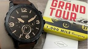 Fossil Nate Chronograph Brown Leather Men’s Watch JR1487 (Unboxing) @UnboxWatches