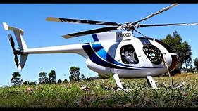 LARGE HUGHES MD500D remote control helicopter - Flown low and smooth