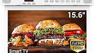 SYLVOX Kitchen TV,15.6 inch Under Cabinet TV, Televison for Kitchen, Smart TV Built-in Google Play, Support WiFi Bluetooth, 1080P Small TV for RV Camper, Bedroom, Boat