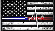 American Flag - Lifeline - Black and White Morale Patch | Hook and Loop Attach for Hats, Jeans, Vest, Coat | 2x3 in | by Pull Patch