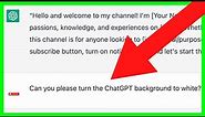 How to Change to Light Mode on ChatGPT (How to Enable White Background on Chat GPT)