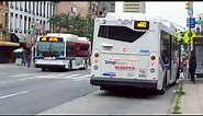 Manhattan Bus Action: Bx15, M18/60/100/101/104 all at 125th-Morningside Ave![HD]