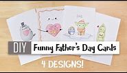 DIY Funny Father’s Day Cards Easy – 4 Cute Puns / Card Ideas For Dad !