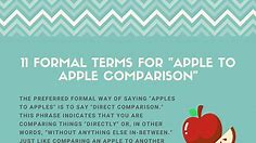 11 Formal Terms For "Apple To Apple Comparison"