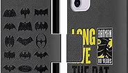 Head Case Designs Officially Licensed Batman DC Comics Comic Logos Leather Book Wallet Case Cover Compatible with Apple iPhone 11