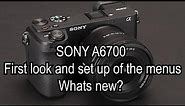 sony A6700 First look and set up of the menus