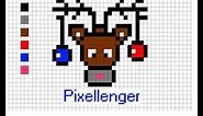 Christmas Deer with Balls How to Draw Pixel Art