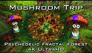 Mushroom Trip - Psychedelic Fractal Forest Visuals 4 DMT LSD Psilocybin - 4K UltraHD DeepDream