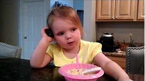 2 year old impersonates adults talking on the phone OMG