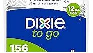 Dixie To Go Medium Paper Coffee Cups With Lids, 12 Oz, 156 Count, Disposable Cups For On-The-Go Hot Beverages
