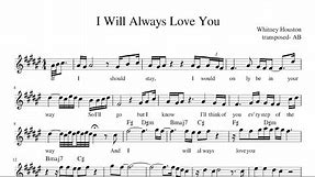 I Will Always Love You (Whitney Houston) | Alto Sax Sheet Music / Cover