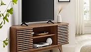 Modway Render Mid-Century Modern Low Profile Corner Media TV Stand in Wal, 15 x 46 x 23