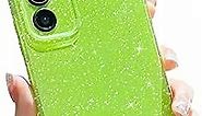 MINSCOSE Compatible with Samsung Galaxy A54 5G Case,Cute Bling Glitter Thin Slim Shockproof TPU Sparkly Cover for Women Girl for Galaxy A54 6.4 INCH-Neon Green