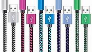 Teeind USB Type C Cable Fast Charging, Tpc001 5 Pack(6Ft 3A) Braided C Charger Cables Compatible with Samsung S10e/note 9/s10/s9/s8 Plus/A80/A50/A20