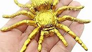Plastic Spiders Colorful Spiders Halloween Decorative Supplies Toys Spider Model Simulation Spider (Golden)