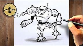 How to draw a robot easy step by step | war robots drawing easy