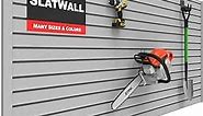 Slatwall Panel Garage Wall Organizer: Heavy Duty Wall Mounted PVC Wall Rack, Interlocking Slat Wall Paneling for Garage Wall Storage, Slatwall Board, Slatwall Shelves System -Grey (8’H x 4’W)