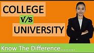 Difference between College and University in India