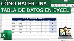 Como hacer una TABLA de DATOS en Excel [ Fácil y Rápido ]