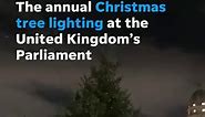 UK Parliament Christmas tree only halfway lit