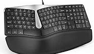 Nulea RT02 Ergonomic Keyboard, Wired Split Keyboard with Pillowed Wrist and Palm Support, Featuring Dual USB Ports, Natural Typing Keyboard for Carpal Tunnel, Compatible with Windows/Mac