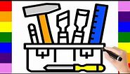 How to Draw Tool Box easy Step by Step | ToolBox Coloring Pages