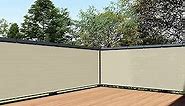 TANG 3' x 18' Beige Residential Commercial Privacy Deck Fence Privacy Screen 200 GSM Weather Resistant Outdoor Protection Fencing Net for Balcony Verandah Porch Patio Pool Backyard Rails