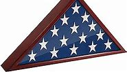 Americanflat Large Flag Display Case for Burial Flag in Mahogany - Fits a Folded 5x9.5 Feet Flag - Military Flag Case - Flag Box Display Case with Wall Mount and Polished Plexiglass Front