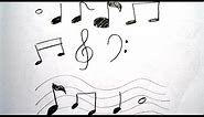 How to Draw Cartoon Music Notes 畫卡通音符 - Easy Drawing Tutorial for Beginners
