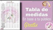 🌸#41 TABLA DE MEDIDAS EN BASE A TU PÚBLICO / Dama -Nathali Ponte