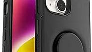 OtterBox iPhone 14 & iPhone 13 Otter + Pop Symmetry Series Case - BLACK, integrated PopSockets PopGrip, slim, pocket-friendly, raised edges protect camera & screen