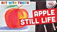 Apple Still Life Art Tutorial Using Baby Oil & Oil Pastels - Art With Trista