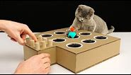 DIY Cat Toy Whack-A-Mole from Cardboard