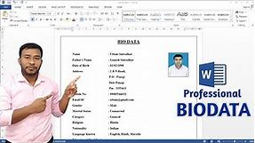 How to Create BIODATA in Microsoft Word | Resume in MS Word | Simple BIODATA Format in MS Word