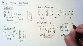 Linear Algebra - Matrix Operations