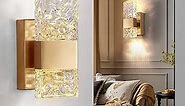 Battery Operated Wall Sconce Set of 1 Gold Modern Dimmable LED Wall Lighting,Indoor Not Hardwired Battery Powered Wall Lamp Fixture for Bedroom Living Room Hallway（1-Pack）