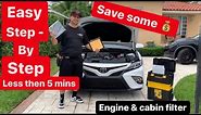 Engine & Cabin air filter replacement 2018-2020 Toyota Camry